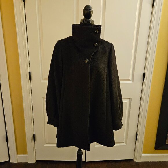 Cole Haan Black Wool Coat - Picture 2 of 9